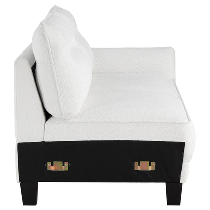 Granholm - Upholstered Curved Arm Sectional Sofa - White