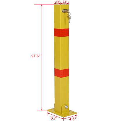 Square Parking Bollard Pole Barrier With Lock For Car Parking Protection And Home Garage Street Decor