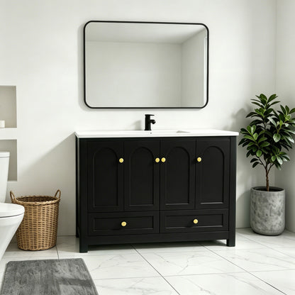 Bathroom Vanity With Sink Combo, 4 Soft Close Doors And 2 Drawers