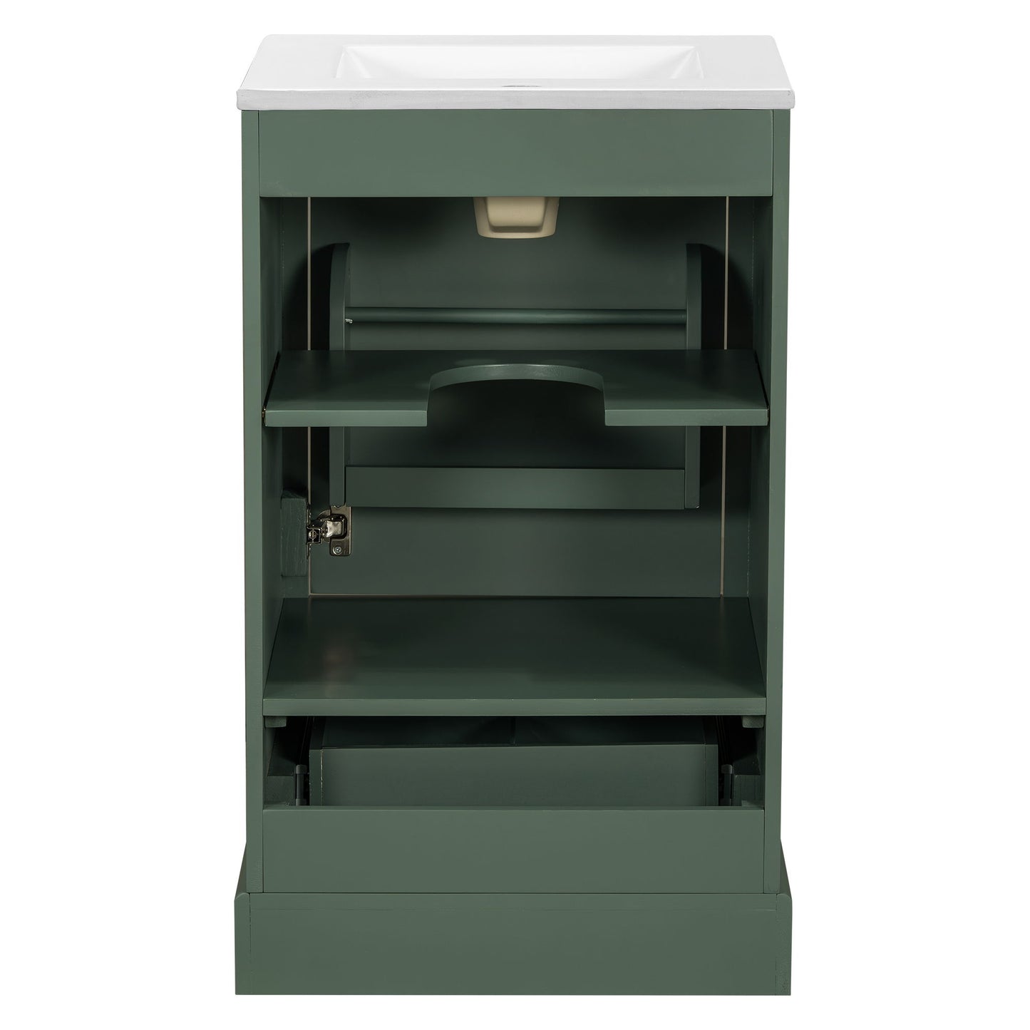 Bathroom Vanity With Sink, Soft Close Door, Adjustable U-Shaped Shelf