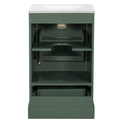 Bathroom Vanity With Sink, Soft Close Door, Adjustable U-Shaped Shelf