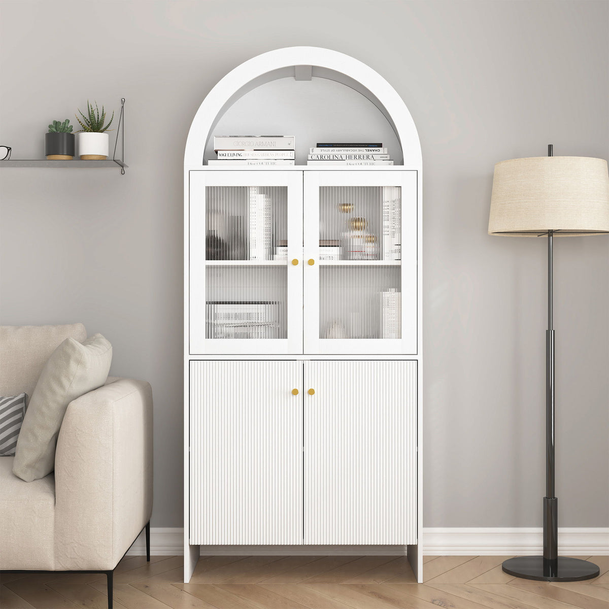 Modern Tech Inspired Dome Cabinet With LED Lighting