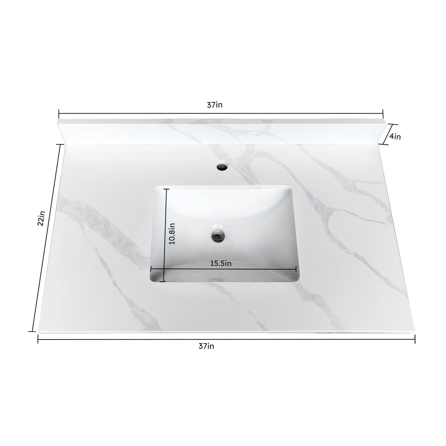 Bathroom Vanity Top With Undermount Single Bowl Sink