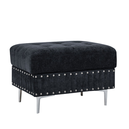 L-Shaped Sectional Sofa With Chaise And Storage Ottoman, Includes 2 Pillows