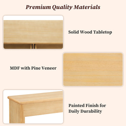 Fluted Console Table With Semi Circular Drawers - Natural