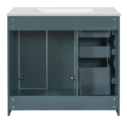 Bathroom Vanity With Sink Combo, Storage Cabinet, Freestanding Set With 3 Drawers & Soft Closing Doors