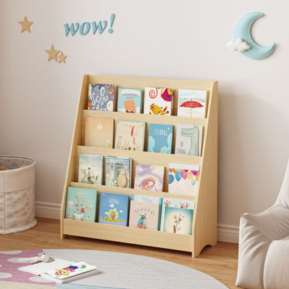 4 Tier Bookshelf, Toddler Book Display Shelves