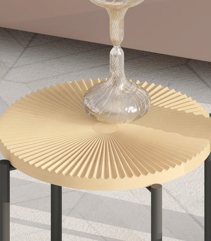 Radial - Pattern Coffee And End Table Set Waterproof Cover, Distressed Cylindrical Design (Set of 2)