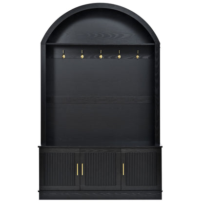 Arched Top Hall Tree With 5 Hooks