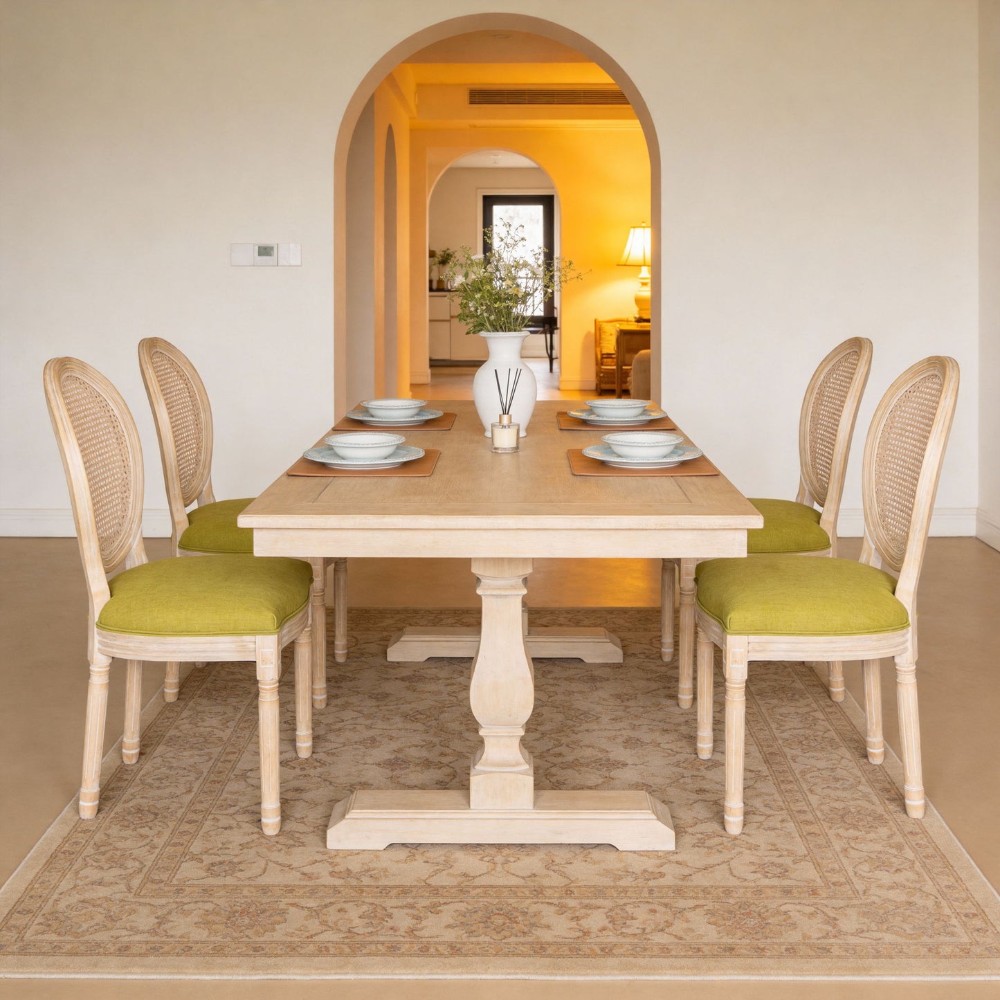 French Country Dining Chairs & Round Back (Set of 2)