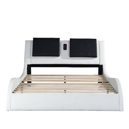 Platform Bed Frame With LED Lighting, tooth Music, Vibration Massage