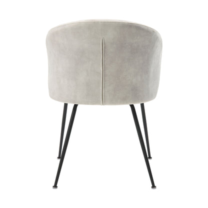 Velvet Upholstery Side Chairs 2 Piece Set With Metal Legs Modern Home Furniture - Beige