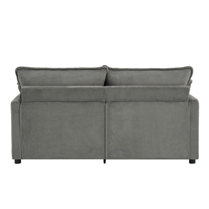 Modern Loveseat Sofa, Upholstered Couch With Side Storage Pockets