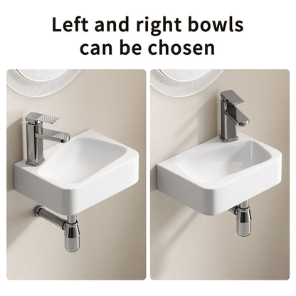 Wall Mounted Bathroom Sink With Faucet And Drain