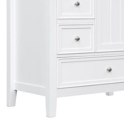 Modern Bathroom Vanity With Sink, 1 Cabinet & 3 Drawers