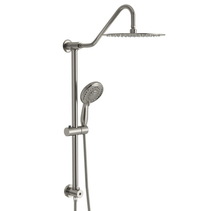 Shower System With 5 Function Rain Hand Shower And Slide Bar Combo