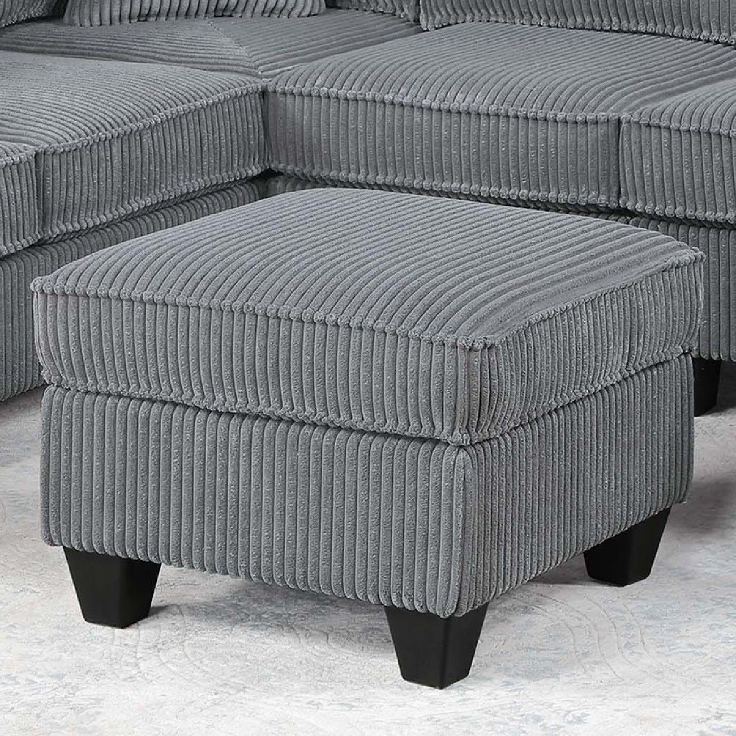Left Arm Facing Loveseat With USB Port And Storage Sectional Set With Corner Wedge Armless Chair And Cocktail Ottoman - Fog