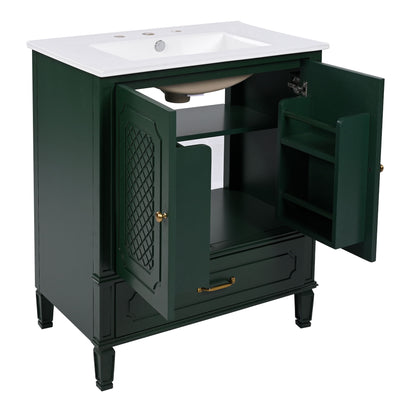 Bathroom Vanity With Sink, Soft Closing Door, Multi Functional Storage