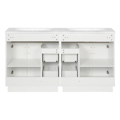 Bathroom Vanity With 2 Doors, 2 Drawers, Adjustable Shelf, Hidden Slides & Soft Close Hinges