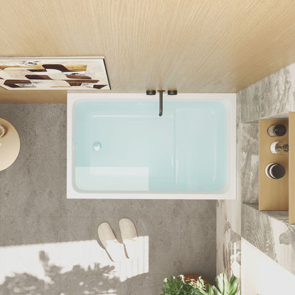 Gloss Freestanding Bathtub With Built In Seat