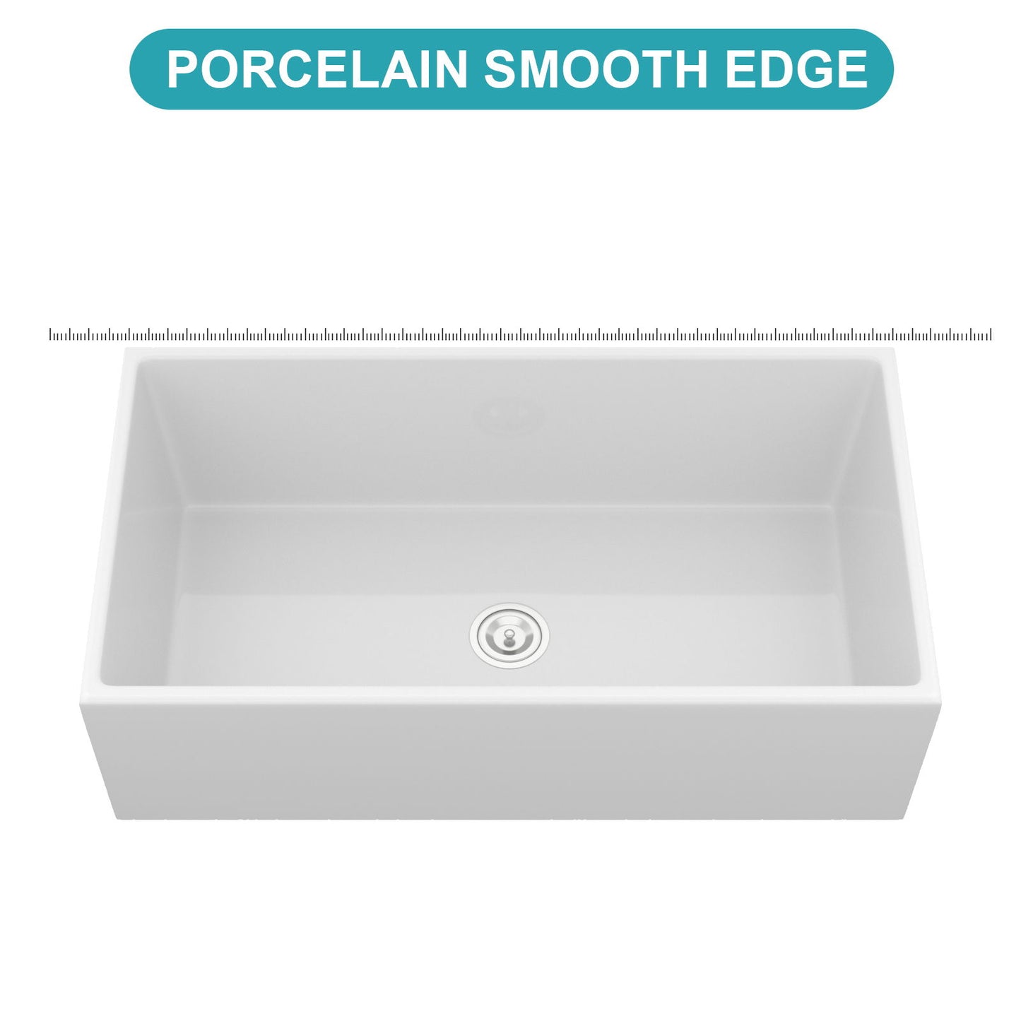 Farmhouse Sink, Apron-Front Porcelain Ceramic Single Bowl