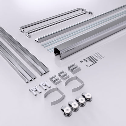 Modern Semi Frameless Double Sliding Shower Door