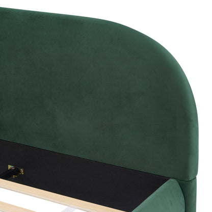 Upholstered Simple Modern Bedroom Bed With Curved Headboard