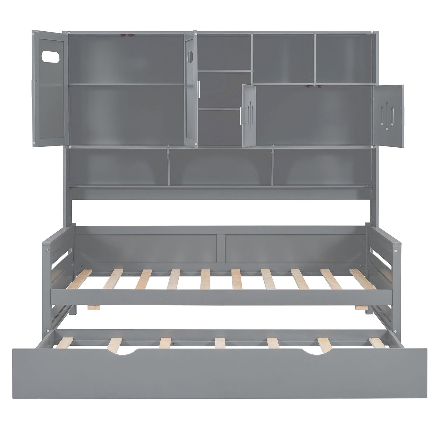 Daybed With All-In-One Cabinet And Shelf