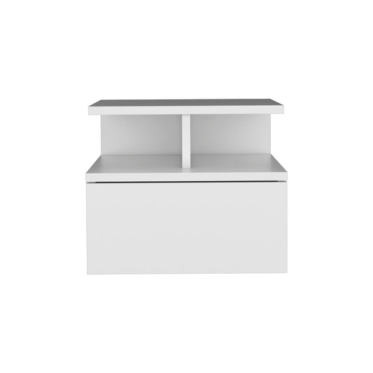 Flopini - Floating Nightstand With 1 Drawer, Compact Size - White