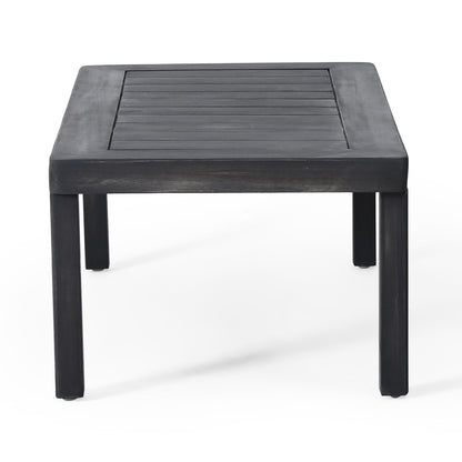 Acacia Wood Loveseat And Coffee Table Set With Cushions