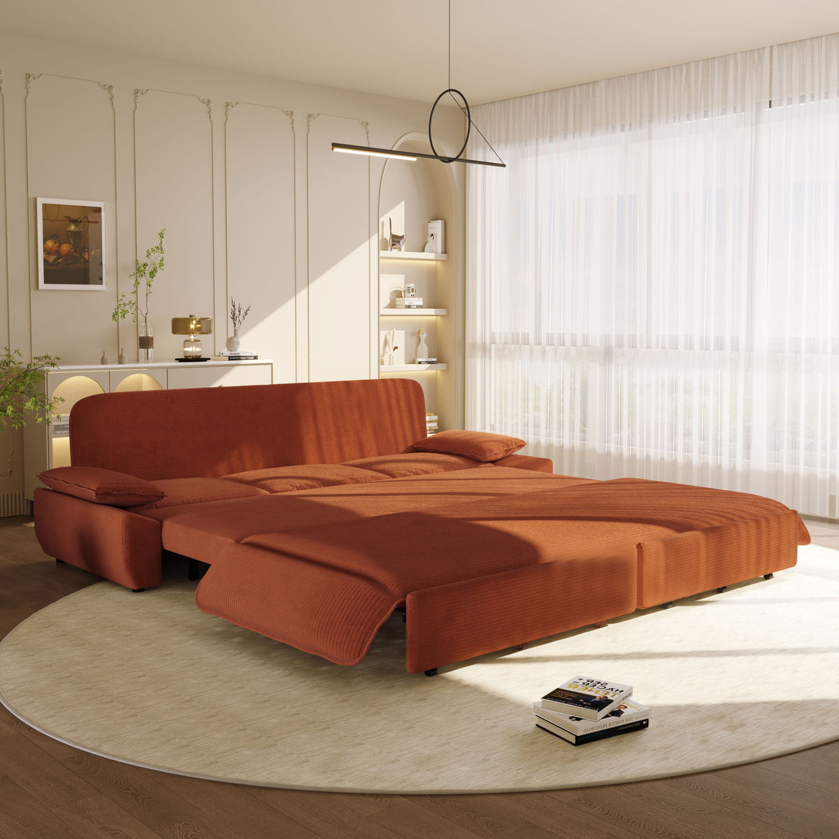 King Size Pull Out Sofa Bed, 3 In 1 Convertible Multifunctional