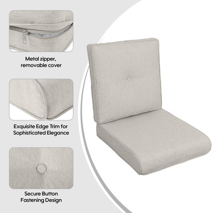 High Back Patio Chair Cushions For Garden (Set of 2)