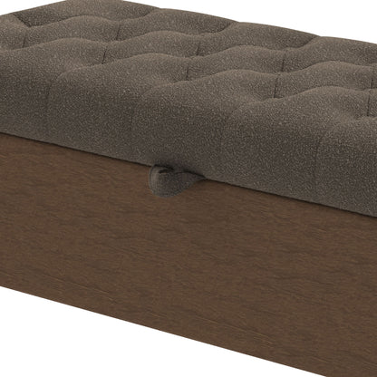 Modern Tufted Storage Ottoman Bench With Metal Legs