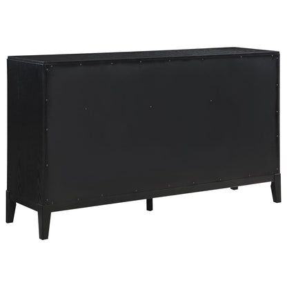 California King 5 Piece Bedroom Set With Fluted Detailing - Black