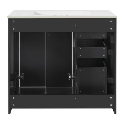 Bathroom Vanity With Sink Combo, Storage Cabinet, Freestanding Set With 3 Drawers & Soft Closing Doors