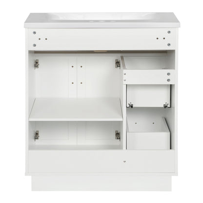 Bathroom Vanity With 2 Doors, 2 Drawers, Adjustable Shelf, Hidden Slides & Soft Close Hinges