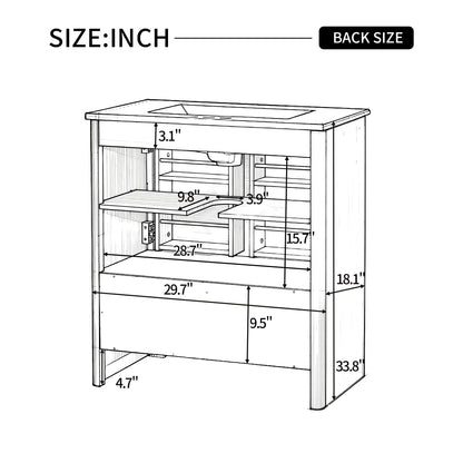 Softened Modern Bathroom Vanity With Sink