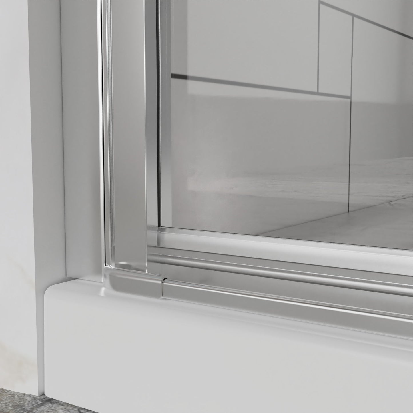 Bifold Frameless Shower Door With Tempered Clear Glass