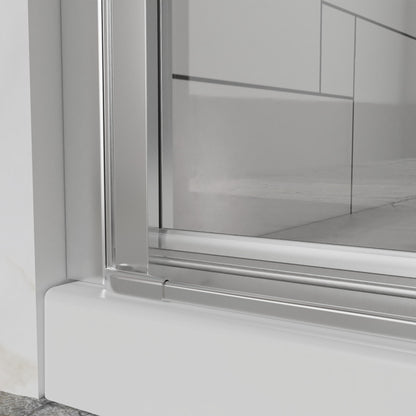 Bifold Frameless Shower Door With Tempered Clear Glass