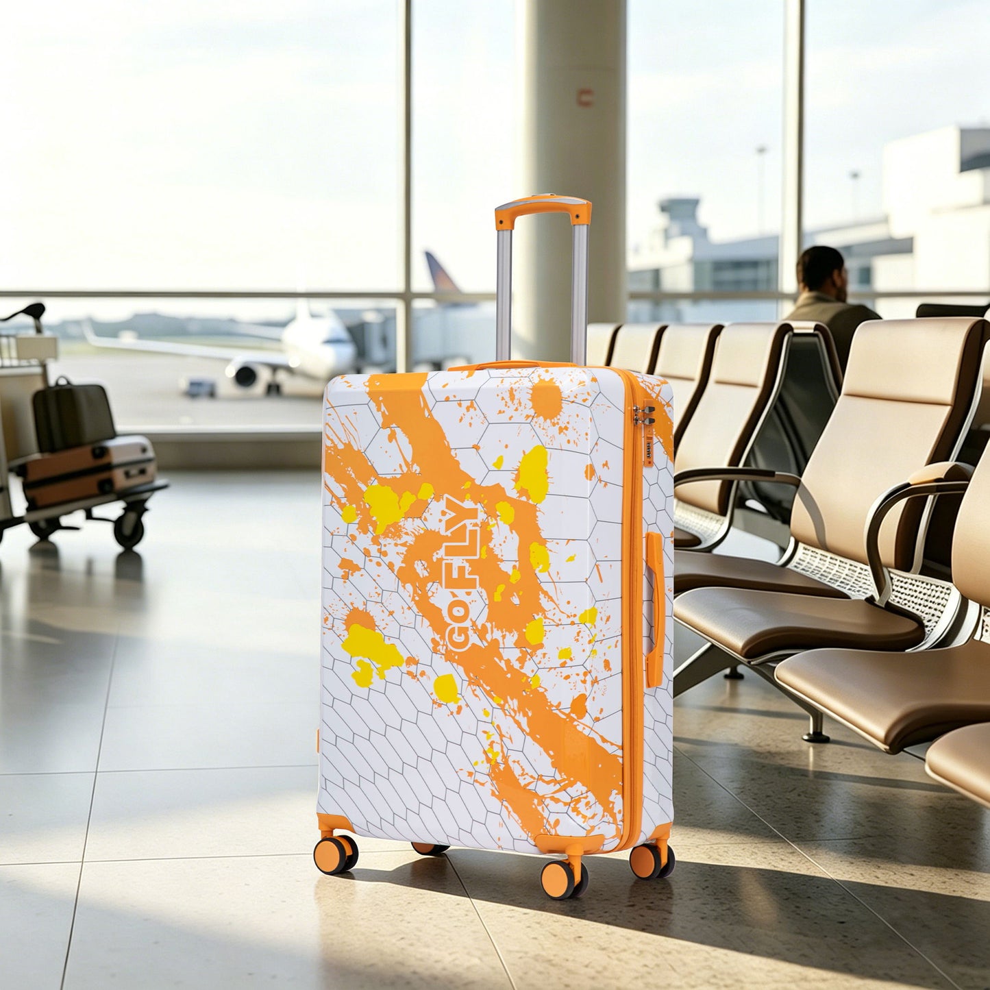 Luggage With Printed Pattern, Combination Lock