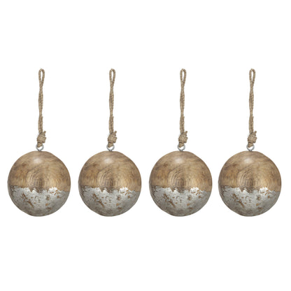 Christmas Ball Ornaments, Wood Decorative Hanging Ball Christmas Tree Ornaments For Holiday Party Decorations