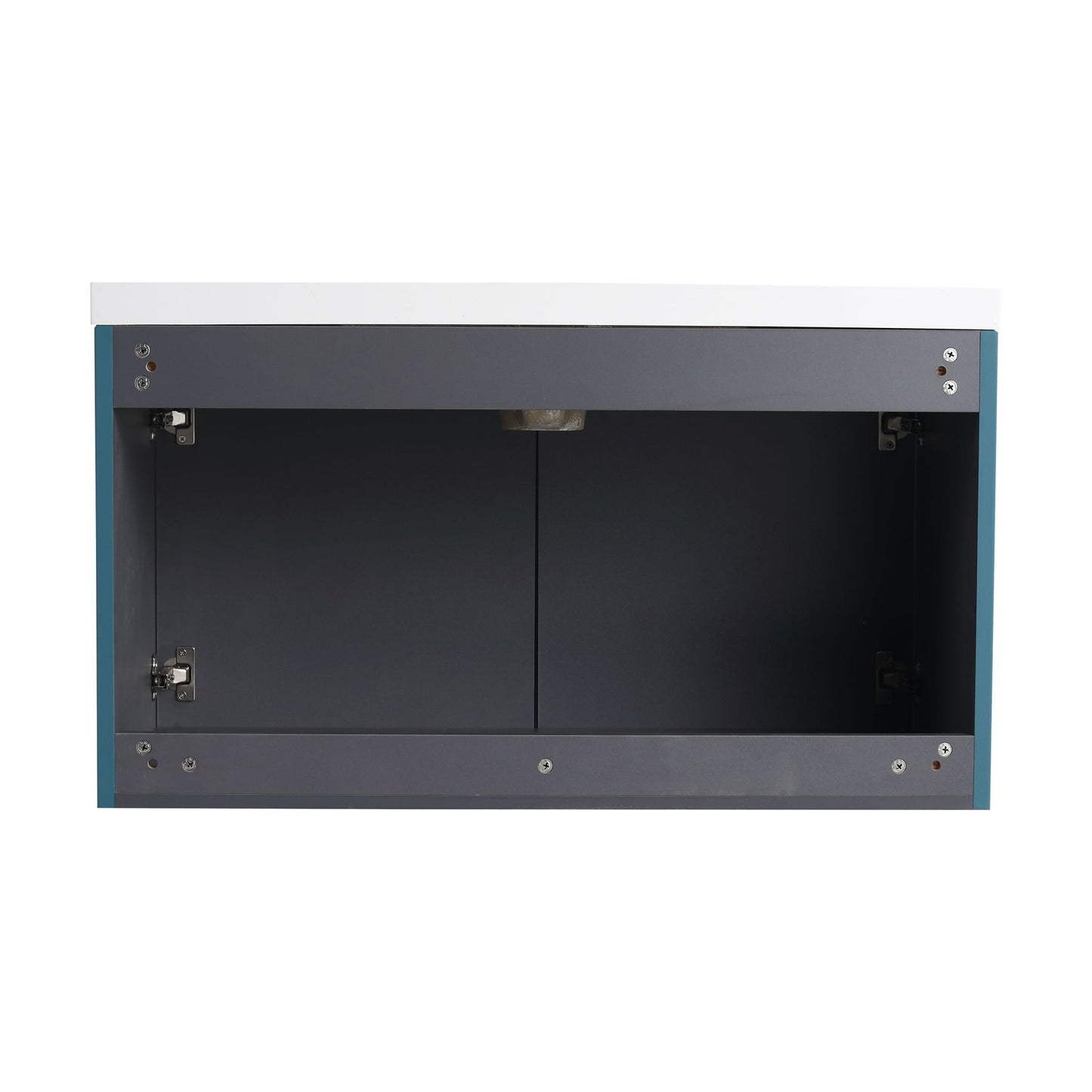 Contemporary Wall Mounted Bathroom Vanity With Resin Double Sink