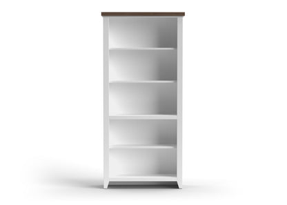 High 5 Shelf Bookcase - Jasmine Whitewash / Barnwood