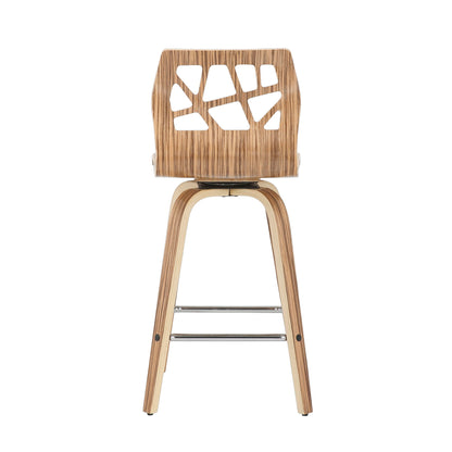 Folia - Mid Century Modern Counter Stool With Footrest (Set of 2)