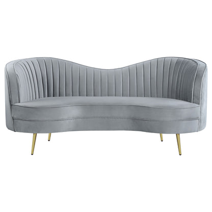 Sienna - 2 Piece Back Living Room Set, Sofa & Loveseat - Gray