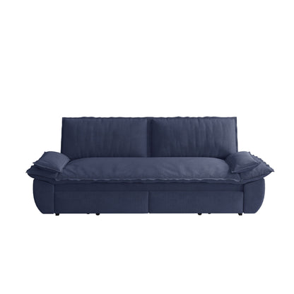 Queen Pull Out 3 In 1 Convertible Sleeper Sofa Bed - Blue