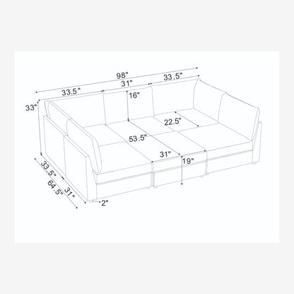 Modern Reversible Modular Sectional