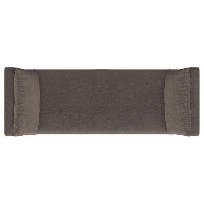 Isiah - Raised Arm Accent Bench - Brown