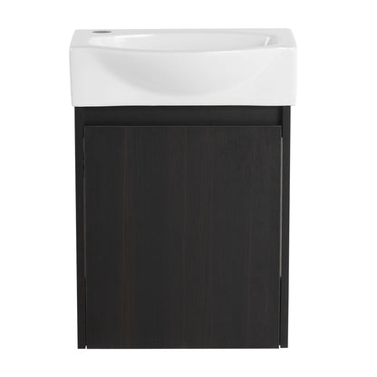 Modern Bathroom Vanity With Ceramic Basin, Wall Mounted Floating Sink Combo, Storage Cabinet