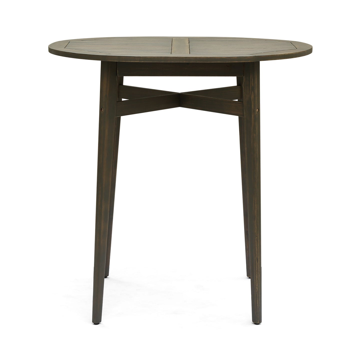Outdoor Acacia Wood Bar Table With Slat Top